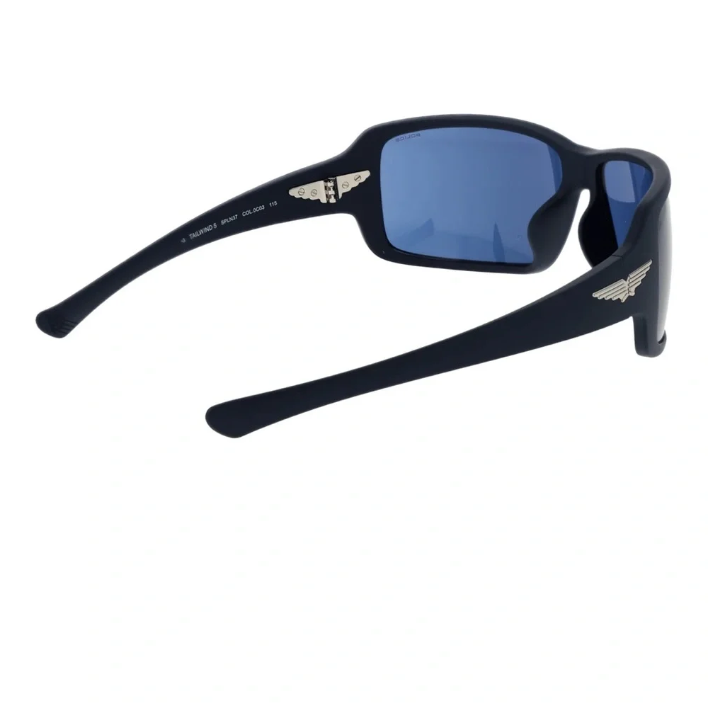 New! Police Navy Blue Sunglasses with Silver Logo, Police SPLN37M 0C03, Authetic